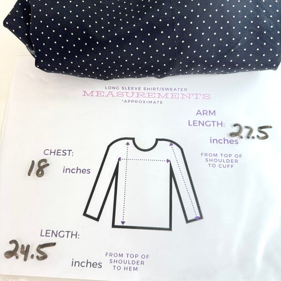 Ann Taylor Womens Button Front Shirt Size 4 Silk Blend Polka Dot Career Blue - Picture 7 of 7